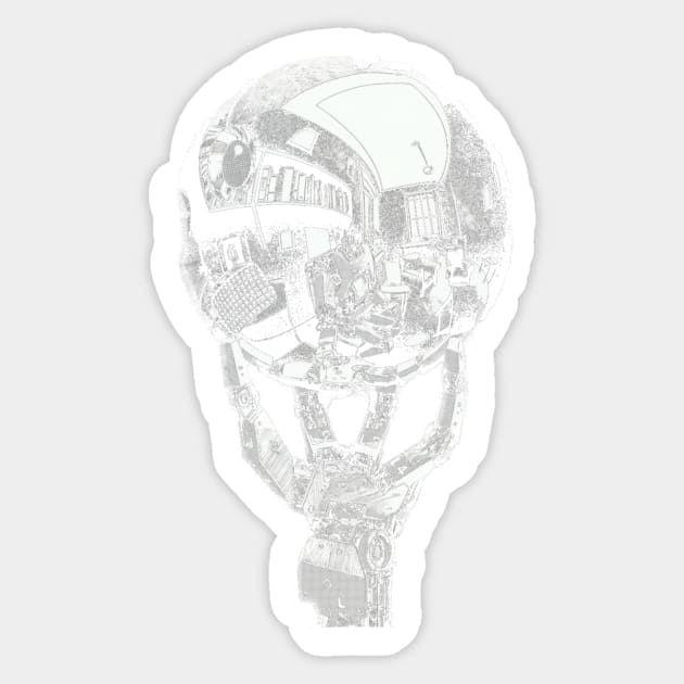 Robot Head In Hand Sticker by nickedenholm